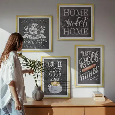 Galería de pared cuadro decorativo con motivo de rodillo de café para el hogar