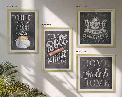 Galería de pared cuadro decorativo con motivo de rodillo de café para el hogar