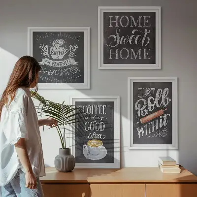 Galería de pared cuadro decorativo con motivo de rodillo de café para el hogar