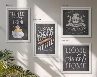 Galería de pared cuadro decorativo con motivo de rodillo de café para el hogar