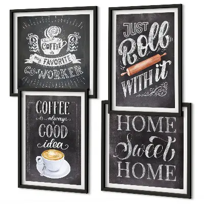 Galería de pared cuadro decorativo con motivo de rodillo de café para el hogar