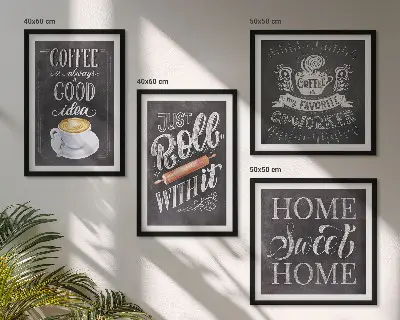 Galería de pared cuadro decorativo con motivo de rodillo de café para el hogar