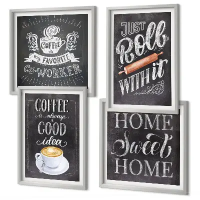 Galería de pared cuadro decorativo con motivo de rodillo de café para el hogar