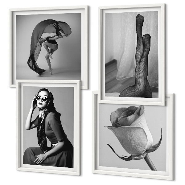 Set de cuadros modernos para salón Retratos con estilo de mujeres elegantes