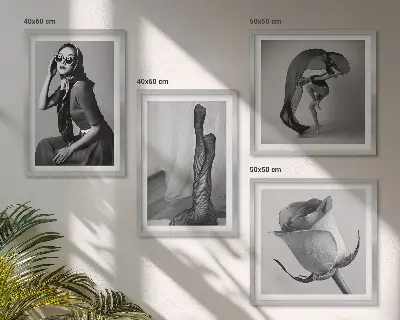 Set de cuadros modernos para salón con retratos de mujeres elegantes