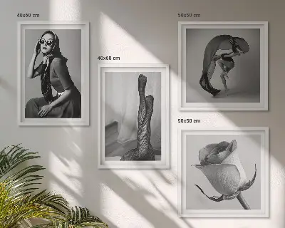 Set de cuadros modernos para salón con retratos de mujeres elegantes