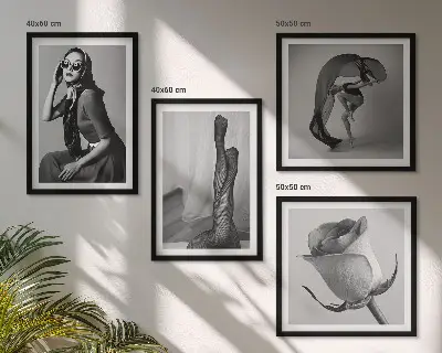 Set de cuadros modernos para salón con retratos de mujeres elegantes