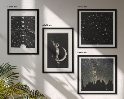 Set de 4 cuadros para salón galaxia del sistema solar