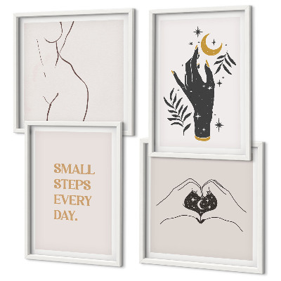 Set de cuadros modernos para salón Ilustraciones minimalistas de estilo bohemio