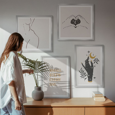 Set de cuadros modernos para salón Ilustraciones minimalistas de estilo bohemio