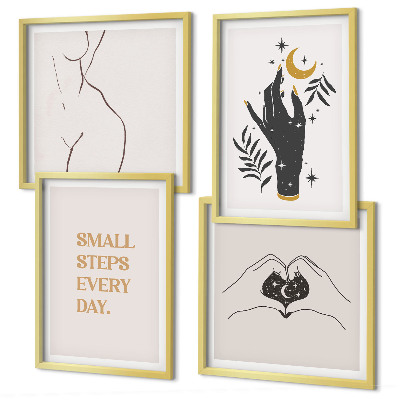 Set de cuadros modernos para salón Ilustraciones minimalistas de estilo bohemio