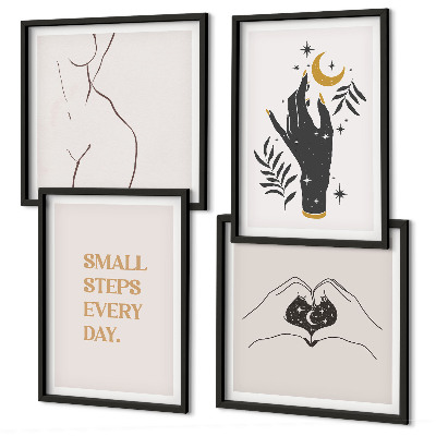 Set de cuadros modernos para salón Ilustraciones minimalistas de estilo bohemio