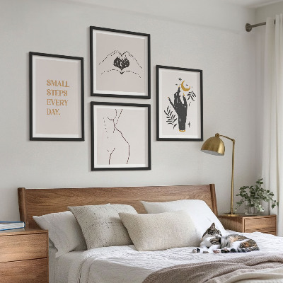 Set de cuadros modernos para salón Ilustraciones minimalistas de estilo bohemio