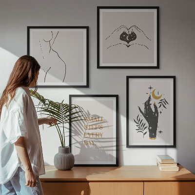 Set de cuadros modernos para salón Ilustraciones minimalistas de estilo bohemio