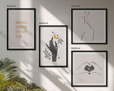 Set de cuadros modernos para salón Ilustraciones minimalistas de estilo bohemio