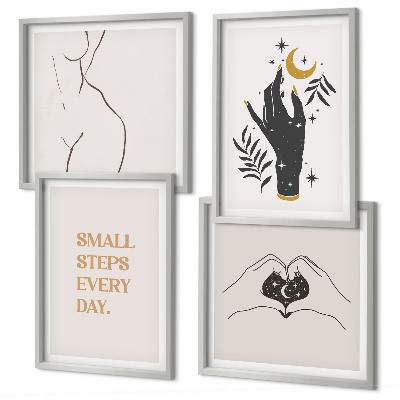 Set de cuadros modernos para salón Ilustraciones minimalistas de estilo bohemio