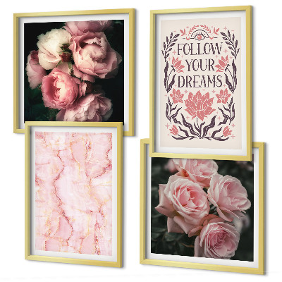 Galería de pared Rosas antiguas, sueños de mármol
