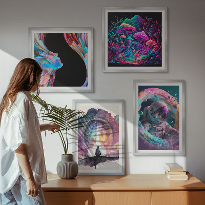 Set de cuadros modernos para salón Ilustraciones de arte fantástico a todo color