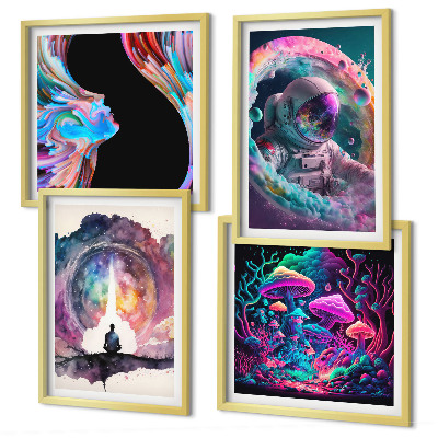Set de cuadros modernos para salón Ilustraciones de arte fantástico a todo color