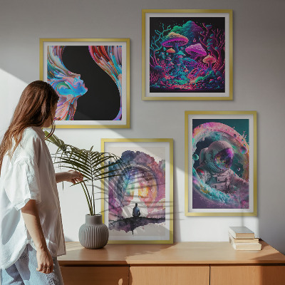 Set de cuadros modernos para salón Ilustraciones de arte fantástico a todo color