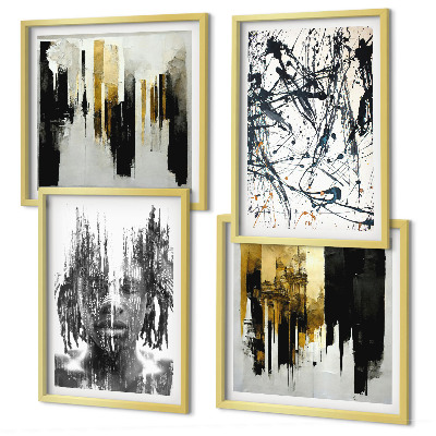 Set de cuadros modernos para salón Retratos abstractos contrastantes