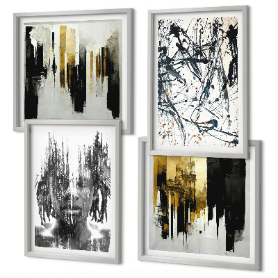 Set de cuadros modernos para salón Retratos abstractos contrastantes