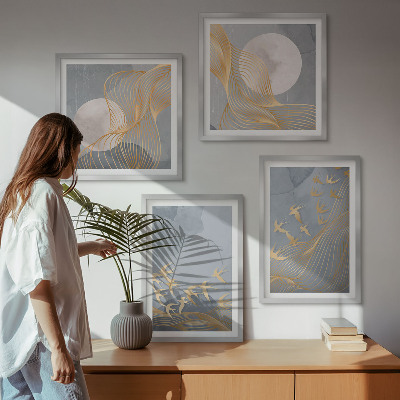 Galería de pared Pájaros en vuelo, cielo y luna