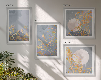 Galería de pared Pájaros en vuelo, cielo y luna