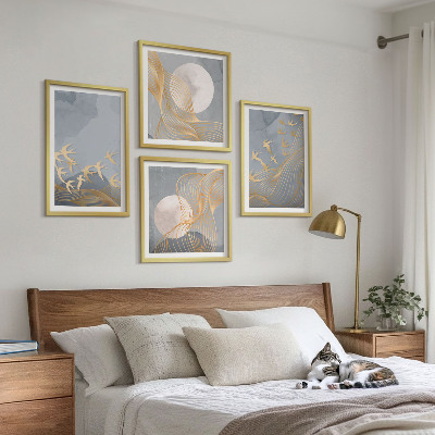Galería de pared Pájaros en vuelo, cielo y luna