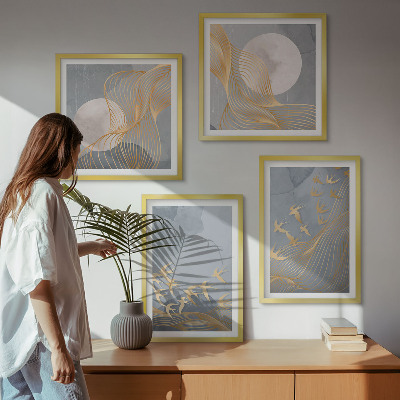 Galería de pared Pájaros en vuelo, cielo y luna