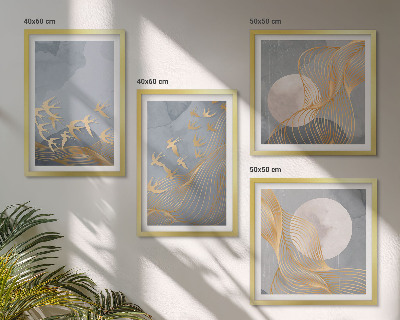Galería de pared Pájaros en vuelo, cielo y luna