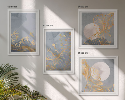 Galería de pared Pájaros en vuelo, cielo y luna
