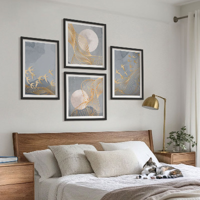 Galería de pared Pájaros en vuelo, cielo y luna