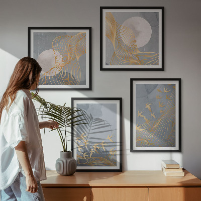 Galería de pared Pájaros en vuelo, cielo y luna