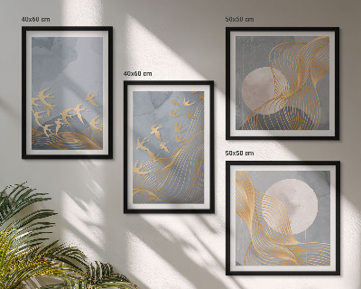 Galería de pared Pájaros en vuelo, cielo y luna