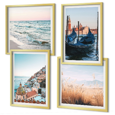 Set de cuadros modernos para salón Vistas costeras de Venecia