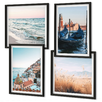 Set de cuadros modernos para salón Vistas costeras de Venecia
