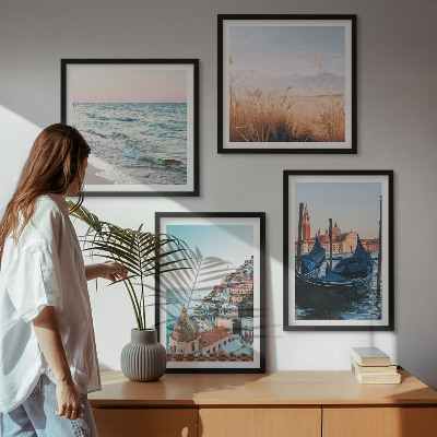 Set de cuadros modernos para salón Vistas costeras de Venecia