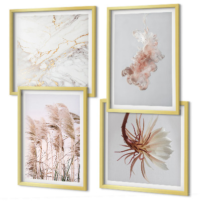 Galería de pared Elegantes flores de hierba de mármol