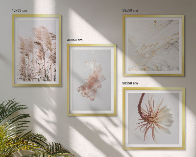 Galería de pared Elegantes flores de hierba de mármol