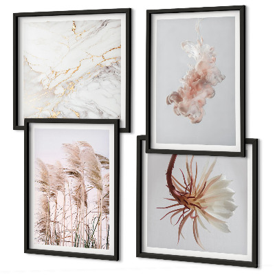 Galería de pared Elegantes flores de hierba de mármol