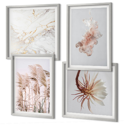 Galería de pared Elegantes flores de hierba de mármol