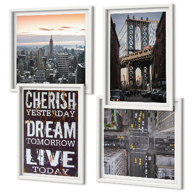 Set de cuadros modernos para salón Cita sobre los paisajes de Nueva York