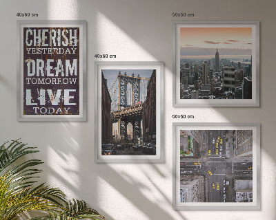 Set de cuadros modernos para salón Cita sobre los paisajes de Nueva York