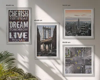 Set de cuadros modernos para salón con diseño de paisajes de Nueva York