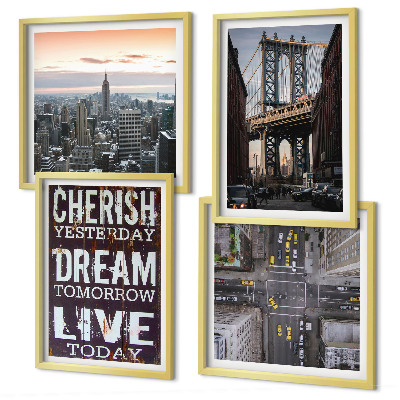 Set de cuadros modernos para salón Cita sobre los paisajes de Nueva York