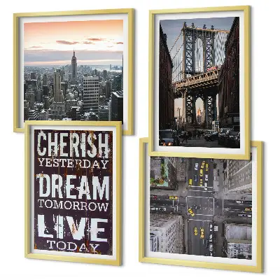 Set de cuadros modernos para salón con diseño de paisajes de Nueva York