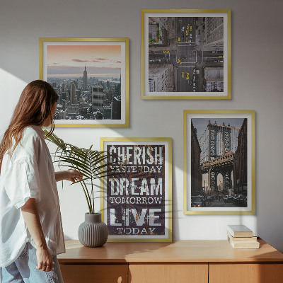Set de cuadros modernos para salón Cita sobre los paisajes de Nueva York