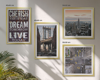 Set de cuadros modernos para salón Cita sobre los paisajes de Nueva York