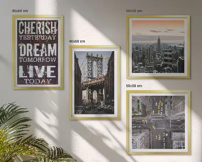 Set de cuadros modernos para salón con diseño de paisajes de Nueva York